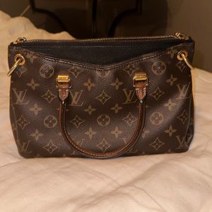 Louis Vuitton Pallas Tote Monogram Canvas BB Brown/Noir Black